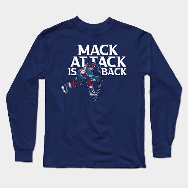 Nathan MacKinnon Mack Attack Is Back Long Sleeve T-Shirt by stevenmsparks